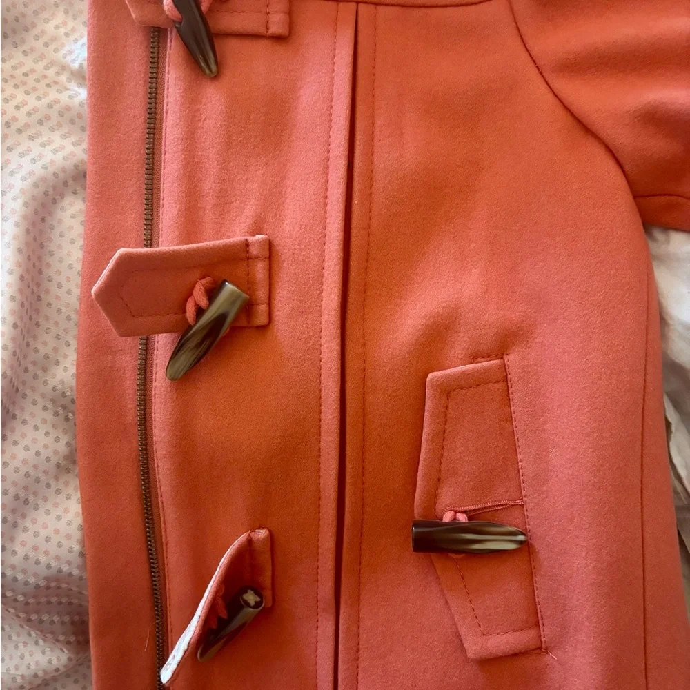 NWOT Anthropologie Elevenses Coral Toggle Jacket Size 2
